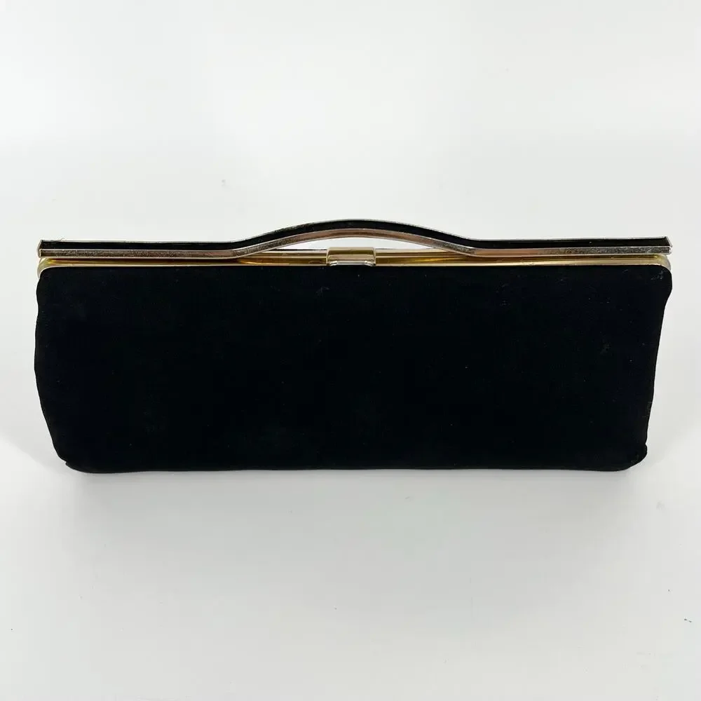 60s black clutch evening bag 1960s vintage